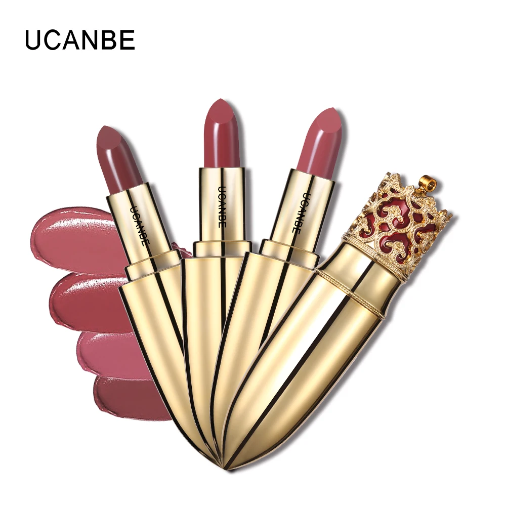 UCANBE queen Crown Velvet Matte Lipstick Makeup Golden 5 Color Nude Long Lasting Pigment Lips Stick Natural Cosmetic Lip Rouge |