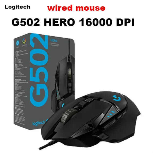 Оригинальная игровая проводная мышь logitech G502 HERO с датчиком HERO 16000 dpi LIGHTSYNC RGB программируемая настраиваемая для всех геймеров - Цвет: G502 HERO