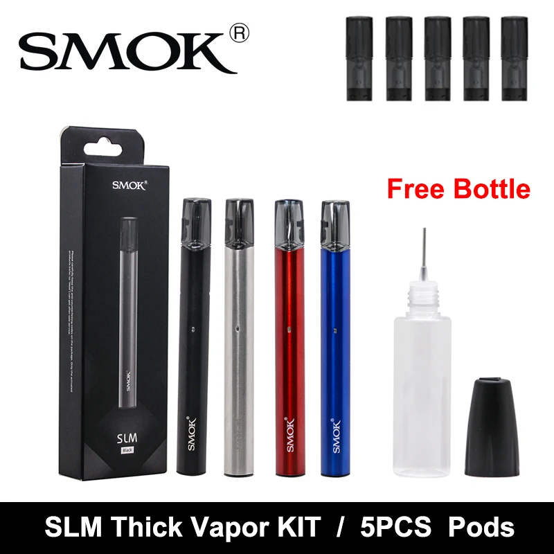 

Original SMOK SLM Stick Thick Vapor KIT 250mAh Battery 0.8ml SLM Cartridge Electronic Cigarette Mini Pod Vape Starter Vaporizer