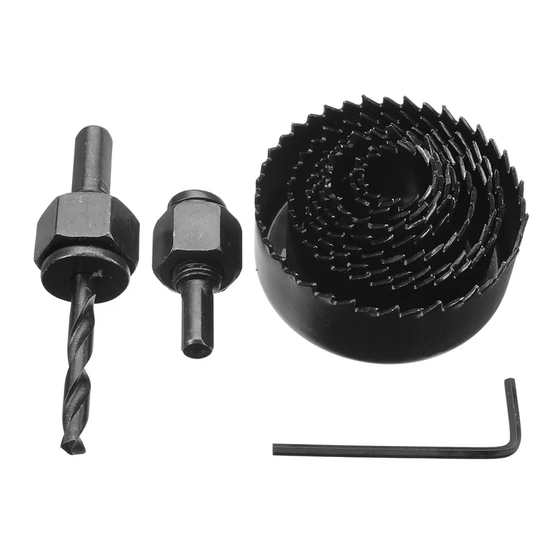 11Pcs Hole Saw Metal Cutting Set Kit 3/4 High Carbon HSS Steel Drill