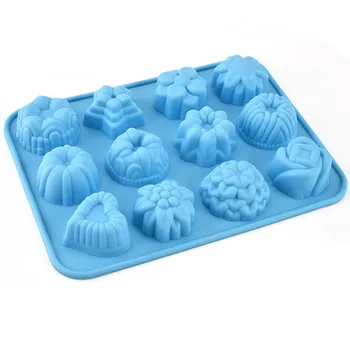 

12 Holes Silicone Mold Cake Decorating Tools Chocolate Cookie Mold Wedding Bakeware Pastry Fondant Sugarcraft Tools