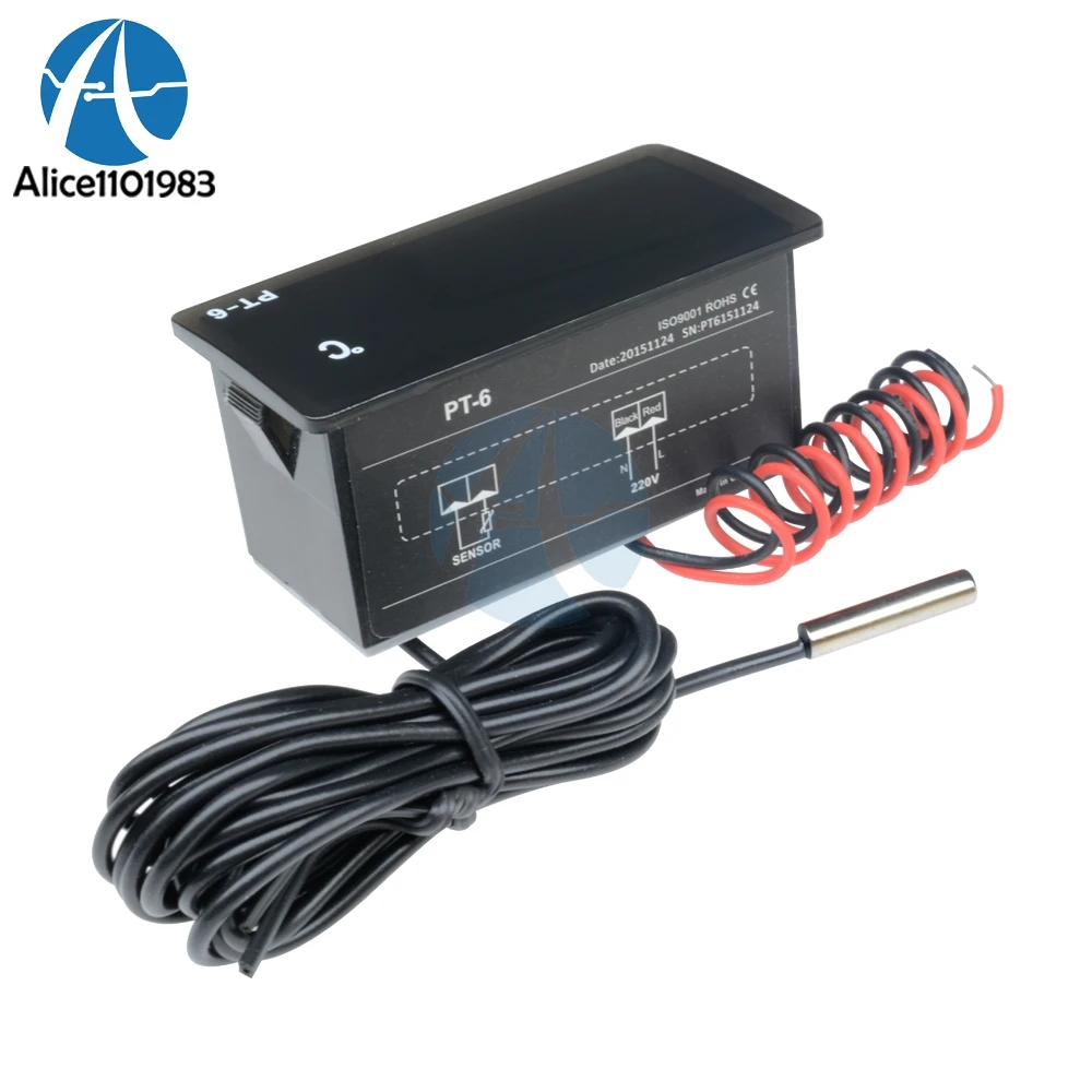 

PT-6 220V All-Purpose Test LED Digital Temperature Display Thermometer Aquarium Broad Module High Accuracy