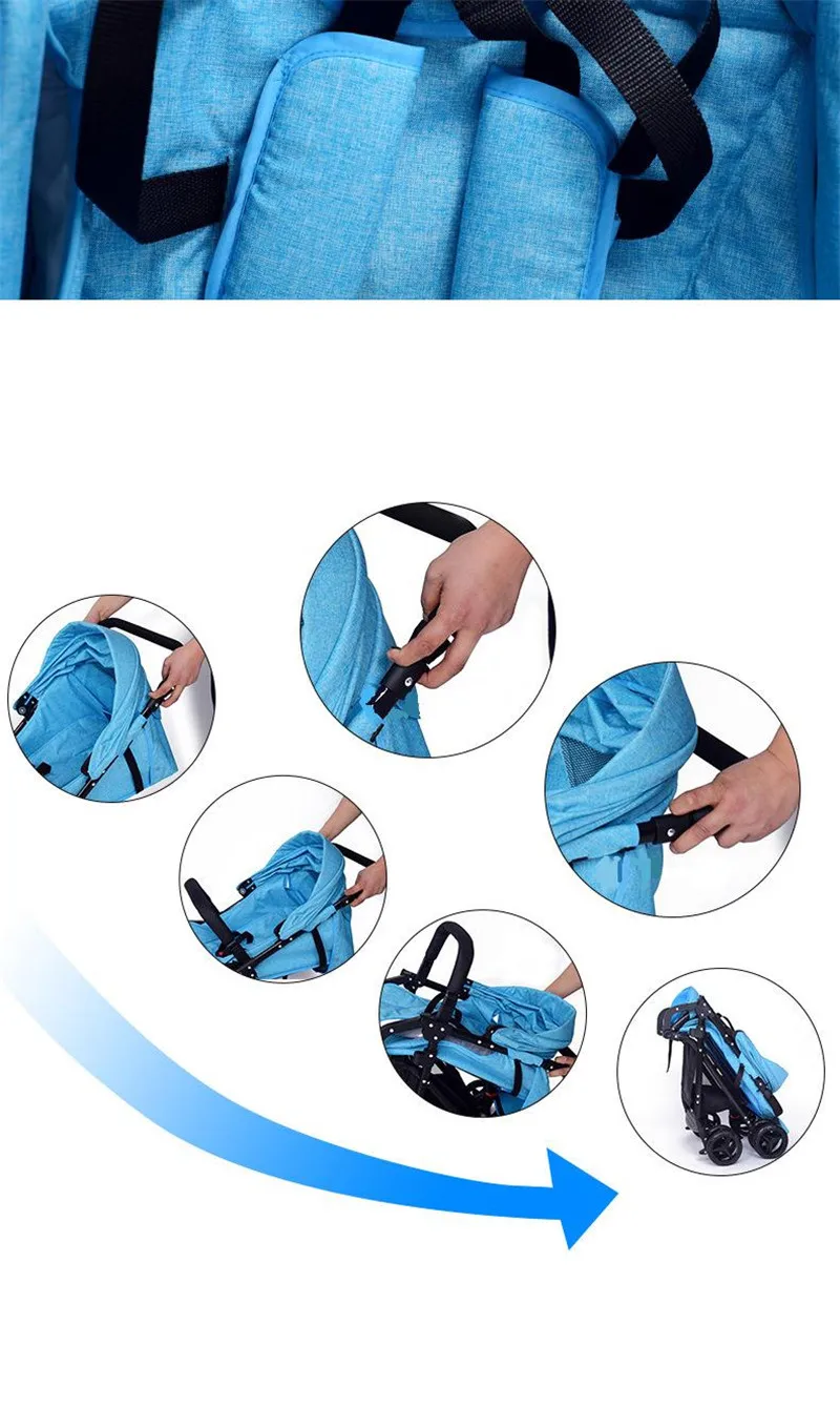 Brand New High Landscape Ultra Light&Portable Folding Baby Stroller Newbore Four Wheel Trolley Big Baby Sleeping Basket Hot20