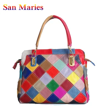 

San Maries 2019 Genuine Cowhide Leather Shoulder Bag shoulder bag female Women Handbags New Fashion Lady's Bag Tote