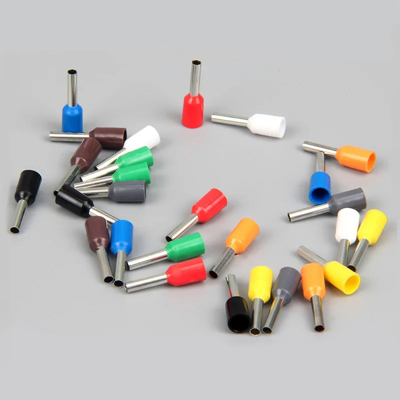 

Freeshipping 1000pcs E0508 E7508 Tubular Wire Cold Pressure Terminal Connector Electrical Terminals E1008 E1508 terminator