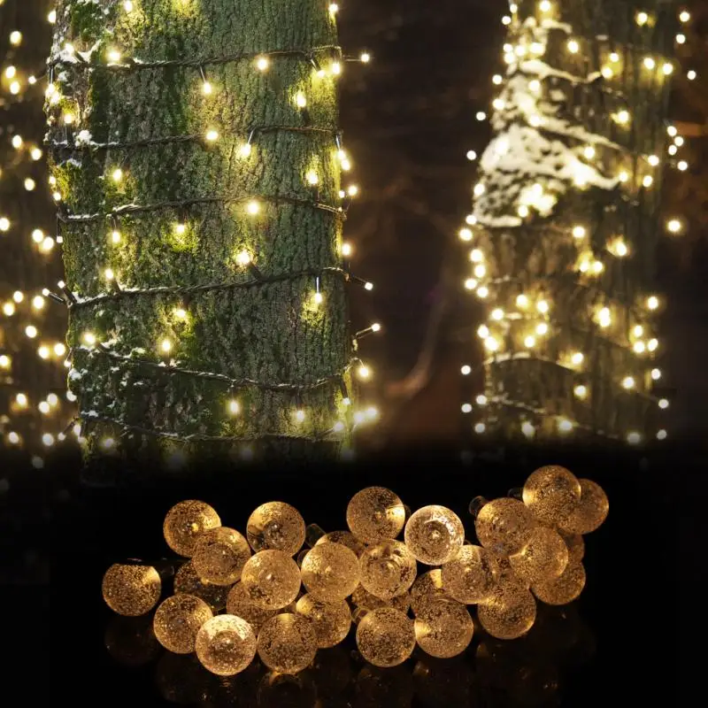 30LED Ball String Lights Solar Garden String Fairy Light Christmas Tree