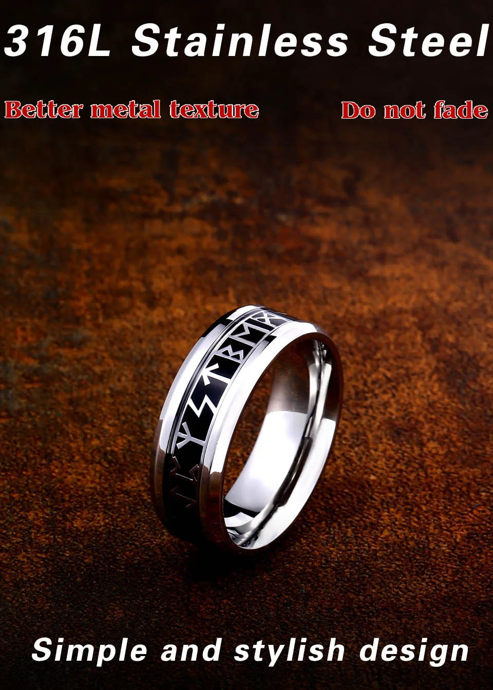 Байер ширина 8 мм модное кольцо Руна викингов Простые Свадебные украшения для мужчин и женщин подарок для влюбленных Ретро стиль Прямая поставка WR-R121