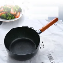 Черный алюминиевый Снежный мини-антипригарный суп для приготовления пищи горшок для молока японский пищевой горшок для кухонной сковороды