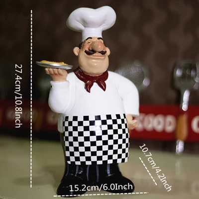 Hips Chef VILEAD 26 см 27,4 см смолы пиццы шеф-повара статуэтки Ретро креативный OK Hips персонаж украшения дома аксессуары украшения для вечерние - Цвет: Hips Chef