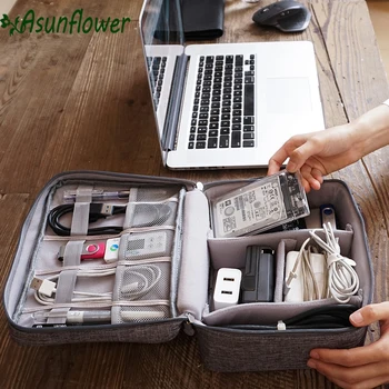 

Asunflower Travel USB Cable Organizer Electronics Accessories Travel Cable Charger Storage Bag Portable Digital USB Gadget Organ