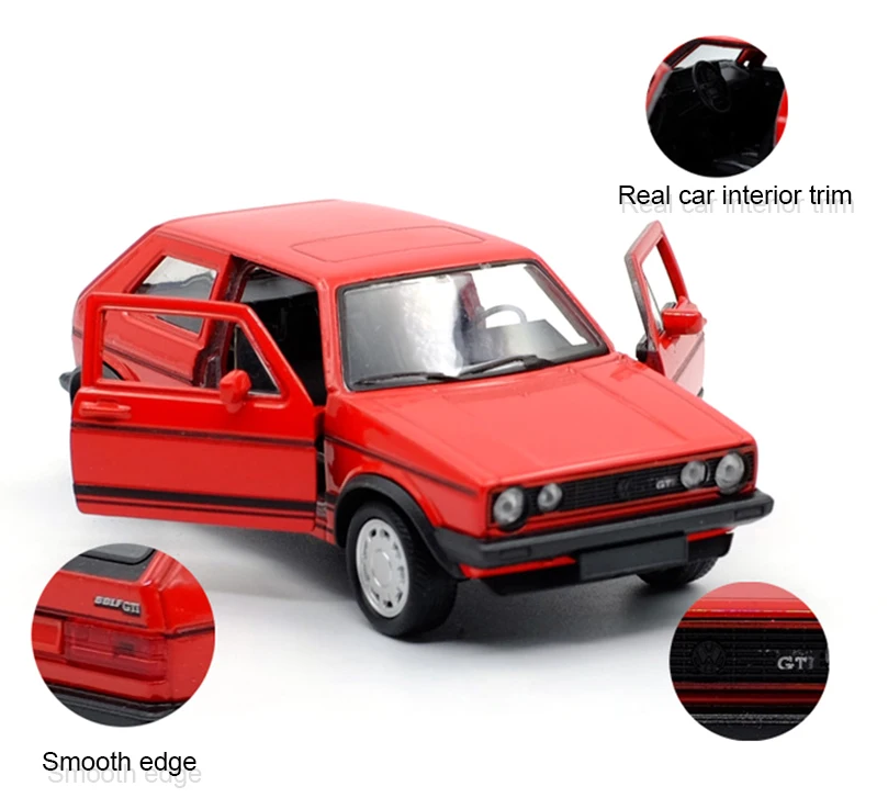 WELLY 1:36 Golf GTI(1984-1990) литая под давлением модель автомобиля игрушка с вытягиванием назад для детей подарки коллекция игрушек