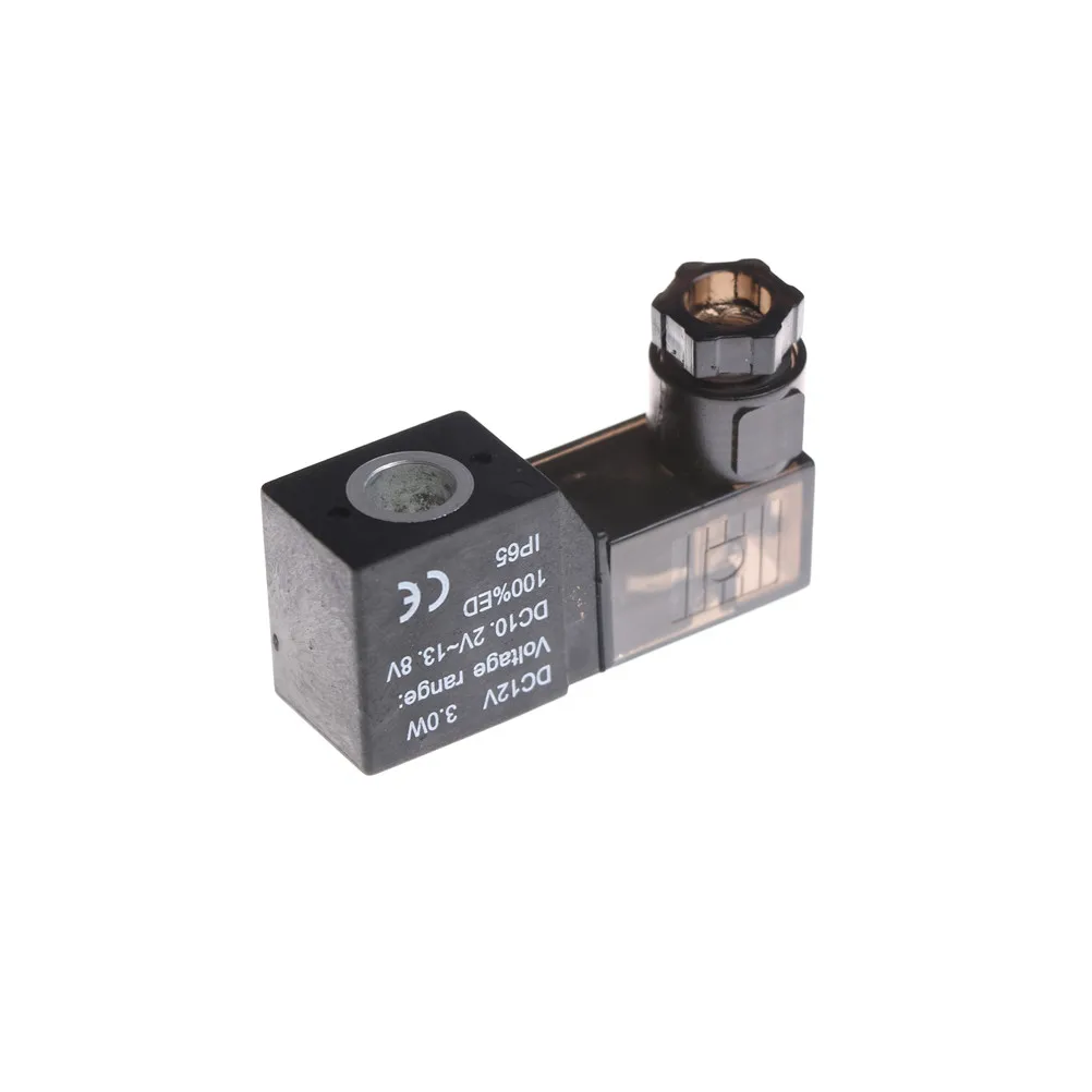 12V DC 2 Ports  1/4" BSP Normally Closed Solenoid Valve Coil Led