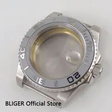 Твердый 40 мм BLIGER серый керамический ободок сапфировое стекло 316L чехол для часов из нержавеющей стали подходит для 2836 мужской чехол для часов