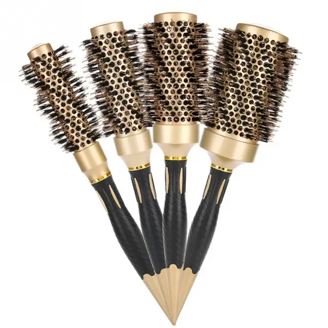 4 Different Sizes Hair Brush Comb Round Anti static Curly Brush Twill