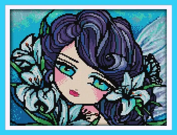 

Lily fairy Embroidery floss Counted Cross Stitch In 11CT 14CT DIY Needlework DMC Cross Stitch Kits For Embroidery Cross Crafts
