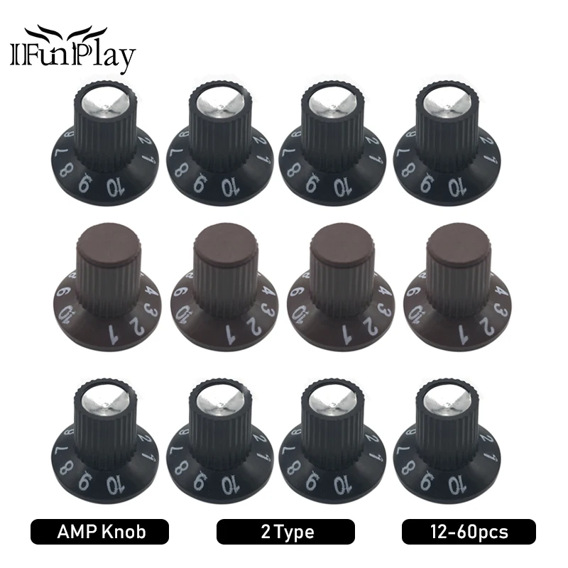 12pcs Plastic Guitar Amp Amplifier Tone Volume Speed Control Knobs