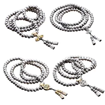 

EDC Outdoor Tactical Buddha Beads Bracelet Stainless Steel Bracelet Self-defense Protection Survival Necklace Chain Whip
