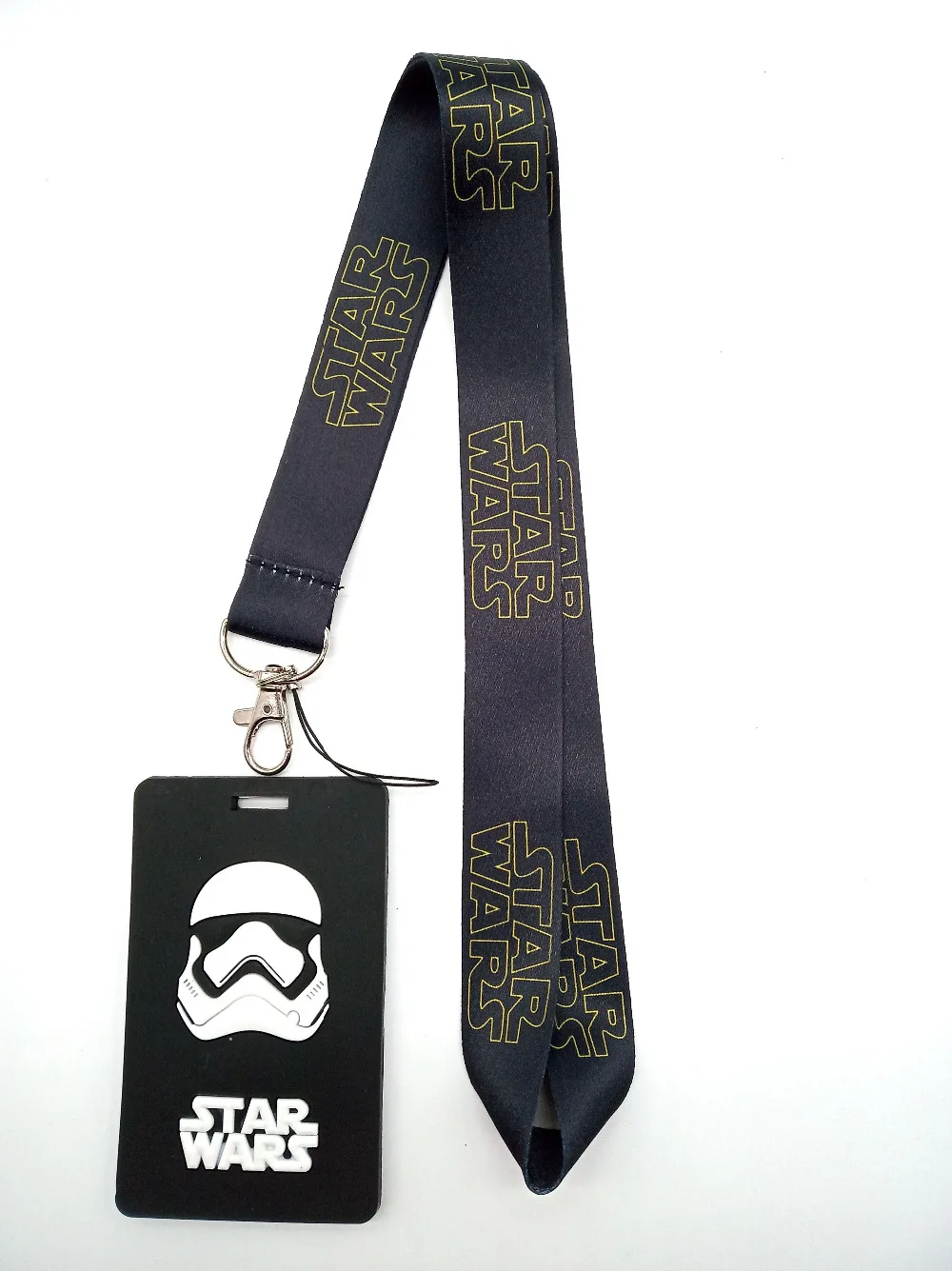 

New 1 pcs Soft Silicone cartoon star wars Sign Card ID Holder With Hanging String Keychain T21