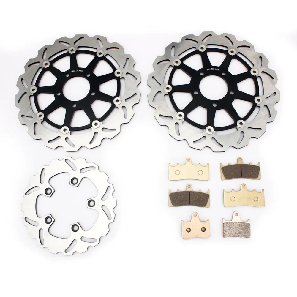 BIKINGBOY Full Set Front Rear Brake Discs Disks Rotors Brake Pads Wave