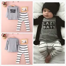Toddler Infant Baby Boys Clothes Long Sleeve Tops T-Shirt Pants Outfits Set 2pcs