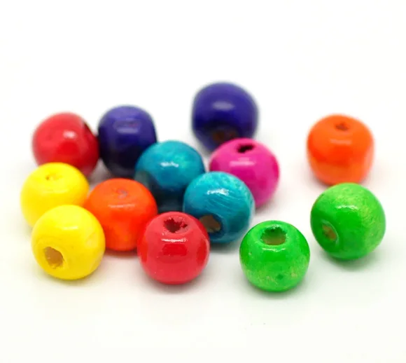 DoreenBeads в случайном порядке Деревянные Круглые бусины 8x6 мм (3/8 &quotx1/4&quot) продается