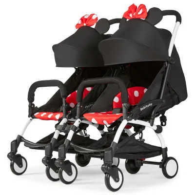 For Twins Baby Double strolleTwin baby stroller 2-in-1 detachable can sit light folding baby car safety Seat