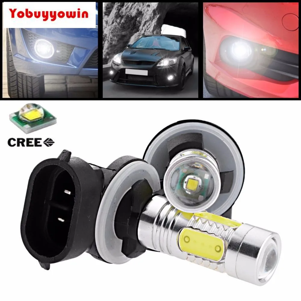 

2Pcs/Lot 11W 881 880 889 890 H27 CREE Chips XP-E Q5 4-COB LED Projector Lens DRL Fog Light Bulb For Chevrolet Dodge GMC Ford