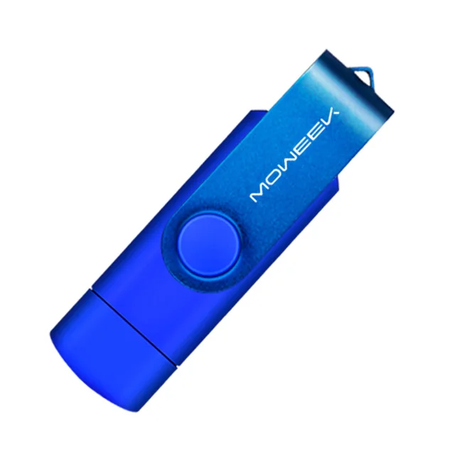 Moweek USB 3,0 OTG USB флэш-накопитель для Android смартфон 8 Гб оперативной памяти, 16 Гб встроенной памяти, 32 ГБ, 64 ГБ, 128 ГБ флэш-накопитель высокой скорости cle USB флеш-накопитель флешка - Цвет: Blue