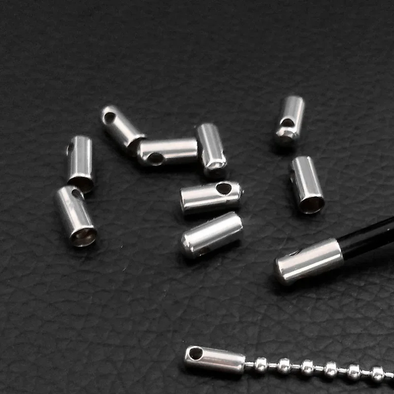 

100PCS/lot New Stainless Steel End Caps End Clasps Fit 6/5/4/4.5mm Leather Cord Connectors For Jewelry Making Diy