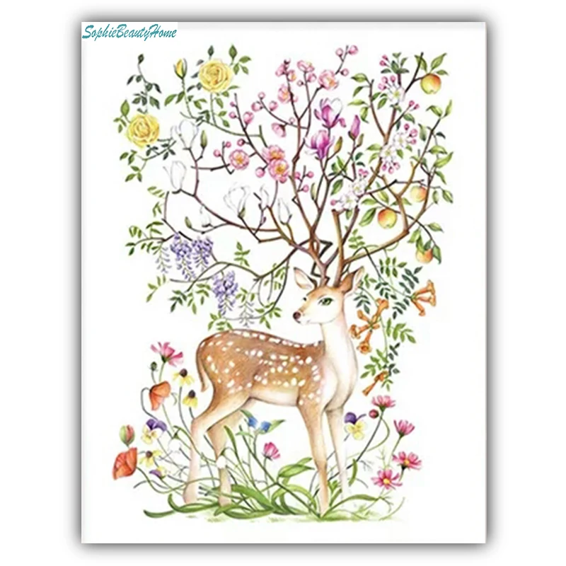 Sophie Beauty Home Diy Алмазные животные Фортуна Sika олень шаблон вышивка крестиком