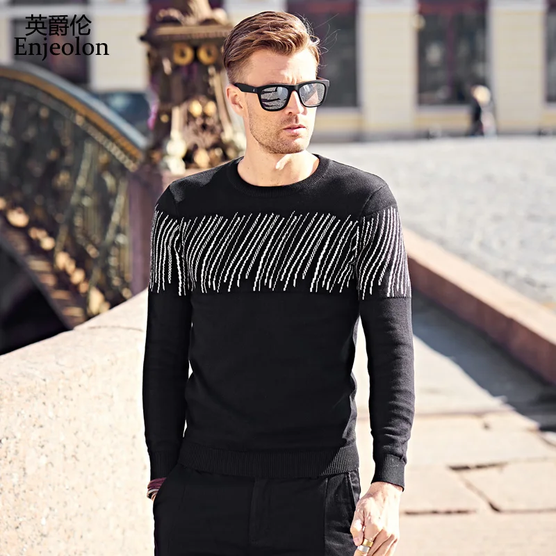 

Enjeolon brand winter autumn knitted pullovers Sweater man Cotton wool clothes O neck fashon pullover Sweater MY3029