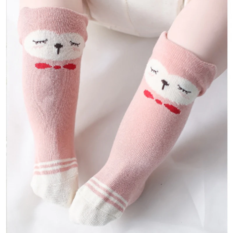 Недавно красочные милый мультфильм Животные детские мягкие хлопковые носки для девочек и мальчиков до колена Носки для новорожденных