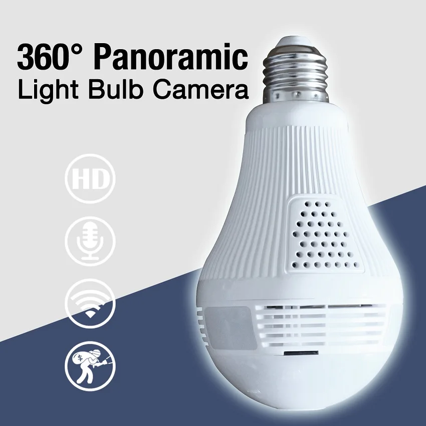 

1.3MP 2MP HD 360 Wide Angle Fisheye Wireless Wi-fi camera 960p 1080p Bulb VR Panoramic IP Camera For iPhone Android iPad APP PC