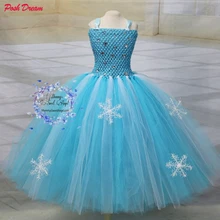 Шикарное платье принцессы Эльзы с юбкой-пачкой для девочек; одинаковый костюм принцессы для Хэллоуина; детская одежда для дня рождения Эльзы