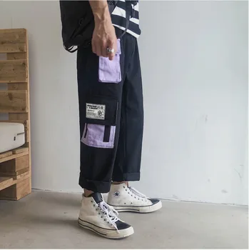 

2019 Winter New Couple Korean Version Of The Trend Straight Tooling Boys Nine Points Tide Brand Loose Casual Pants M-2ML