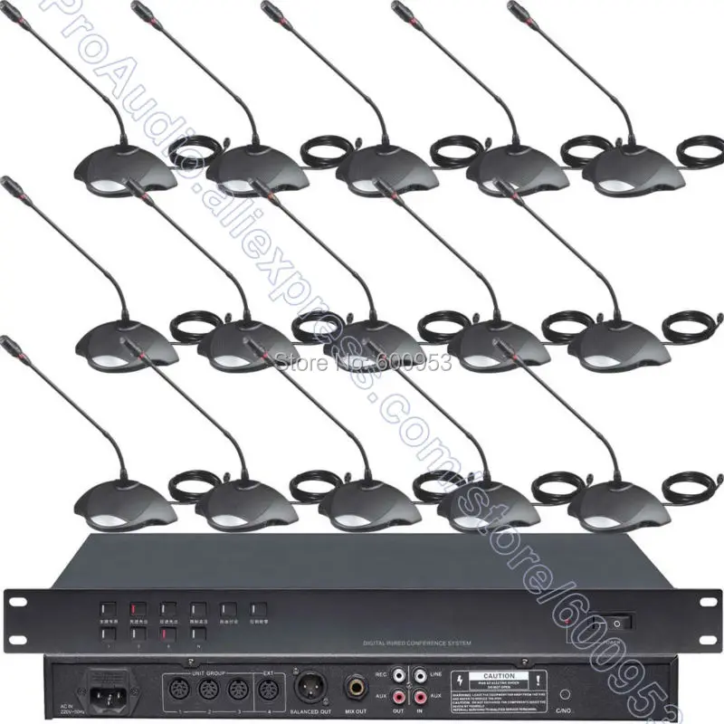 Micwl 350M-B55 اجتماع مؤتمر نظام الميكروفون مع 1 رئيس 55 الرقمية 54 وحدة مندوب mic