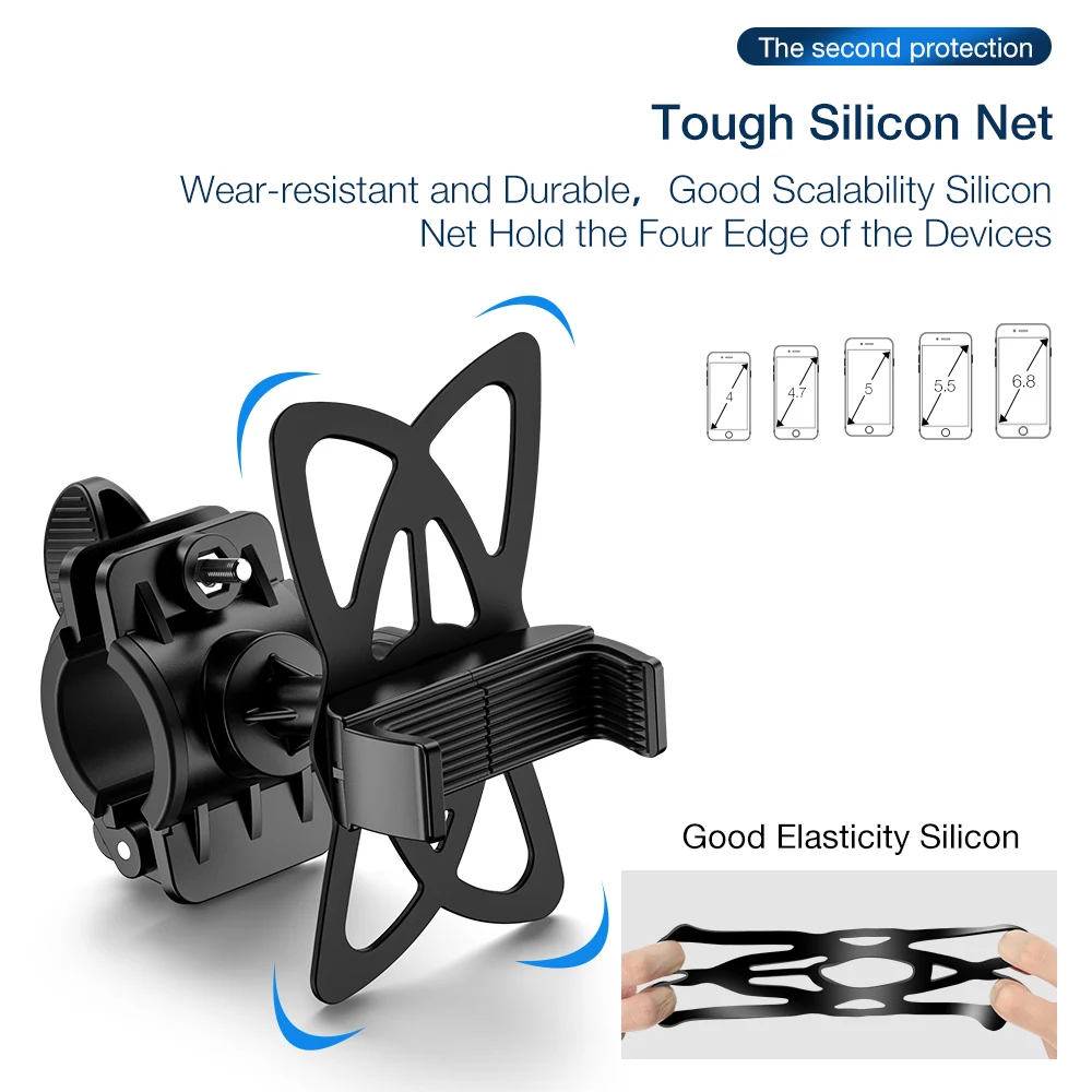 FLOVEME Silikon Fahrrad Telefon Halter 360 rotation Nicht-slip Bike Lenker Clip Stehen GPS Halterun