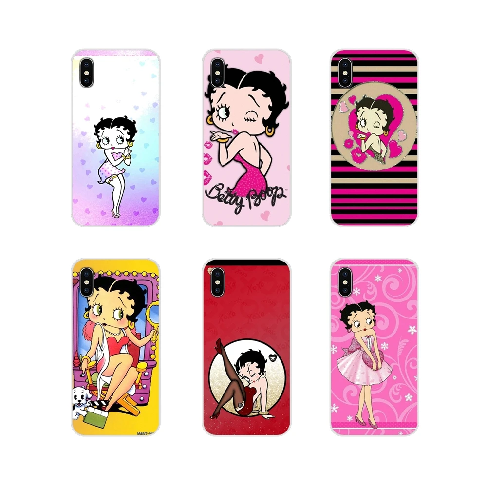 

Transparent Soft Covers For Huawei G7 G8 P7 P8 P9 P10 P20 P30 Lite Mini Pro P Smart Plus 2017 2018 2019 Betty boop cartoon Smart