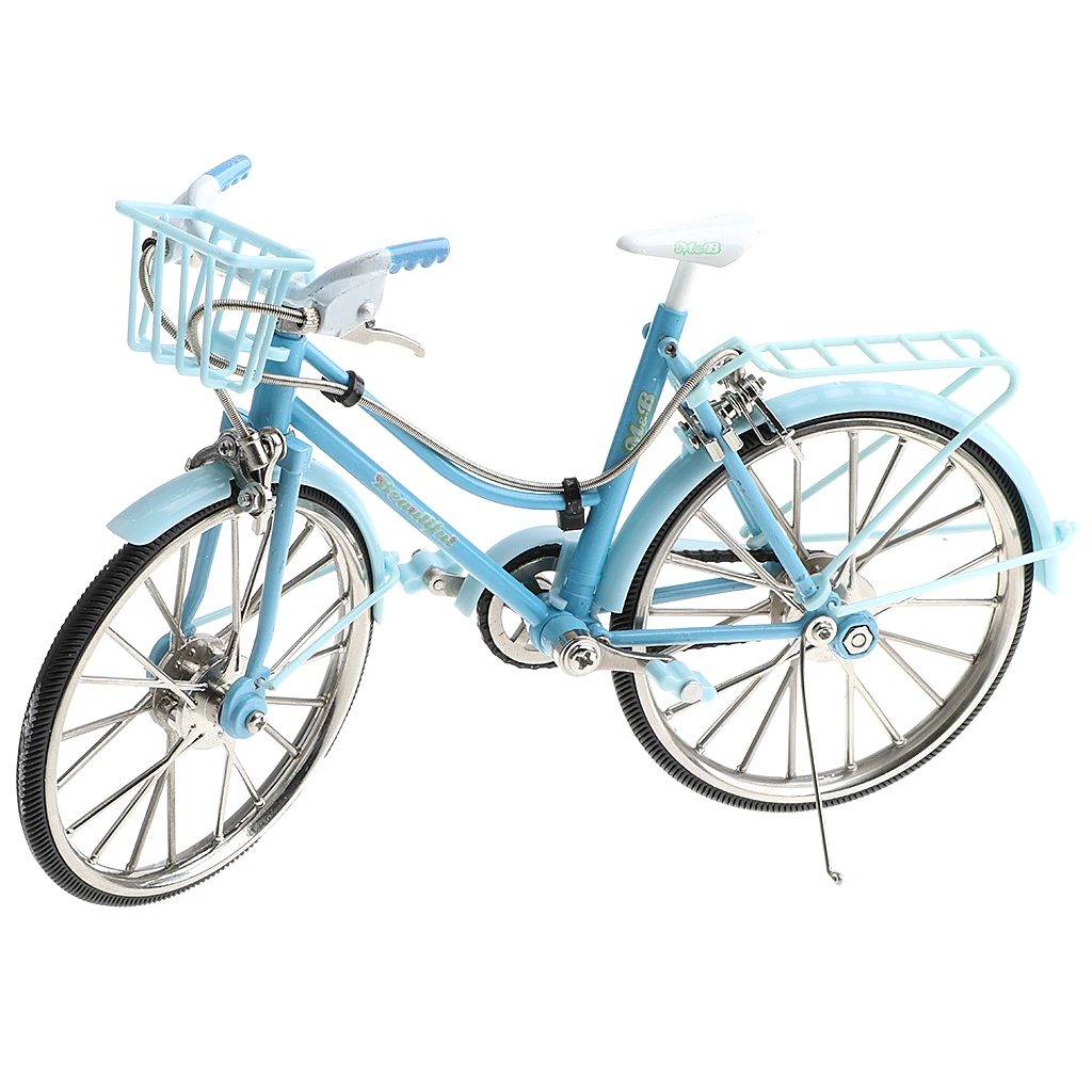 

1:10 Alloy Diecast Dutch Style Bike Model Replica Bicycle Toy Metal Artwork Creative Desktop Decor - Sky Blue