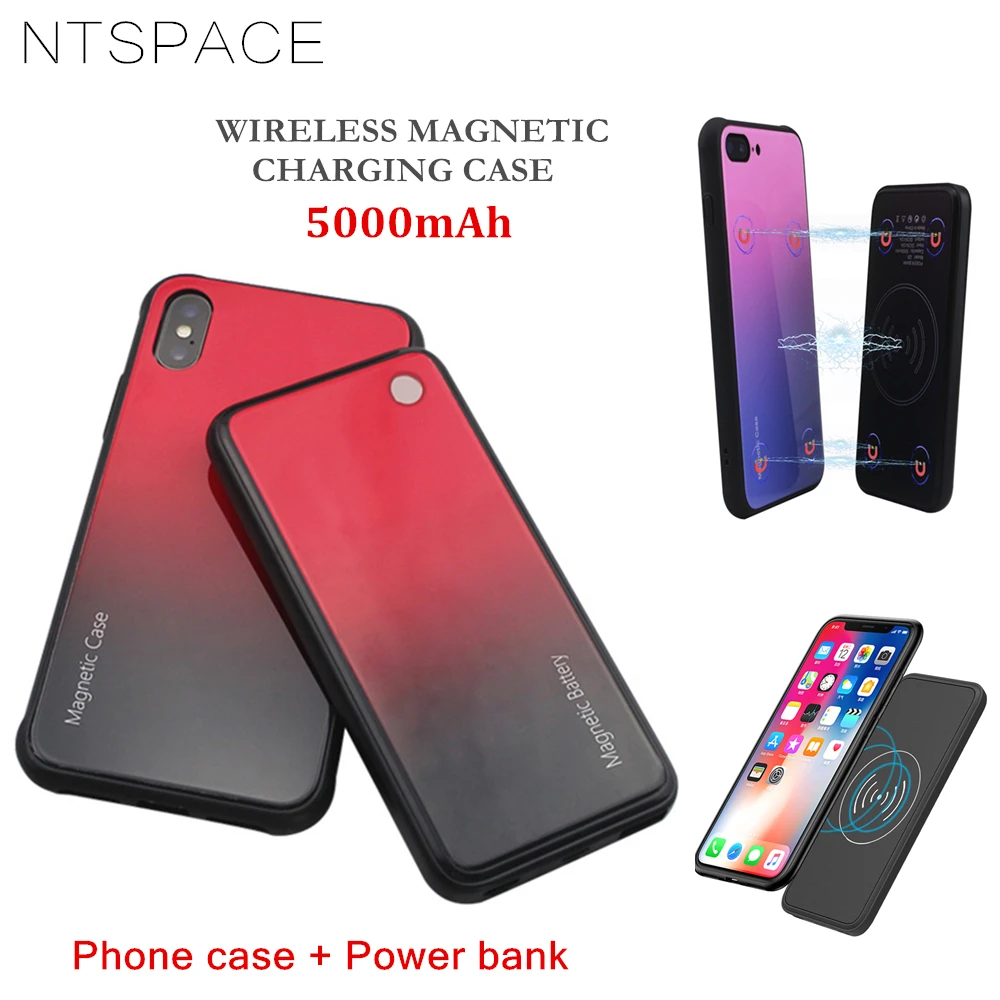 NTSPACE 5000 мАч Беспроводная зарядка магнитное зарядное устройство Чехлы для Xiaomi Mi MIX