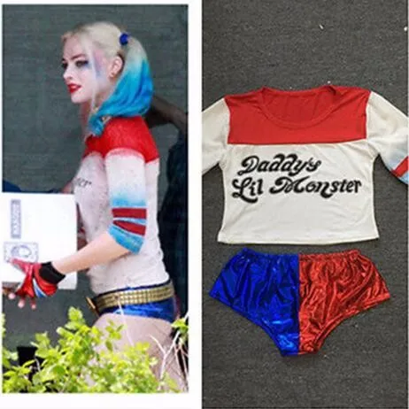 Cosplay&ware Harley Quinn Costume Cosplay Batman Joker Squad Quin Shirt Halloween Purim Chamarras De -Outlet Maid Outfit Store