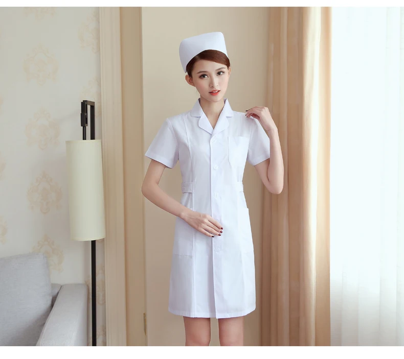 Одежда для медсестер с длинными рукавами, женская зимняя одежда, белые пальто, одежда для врачей с короткими рукавами, летний комплект