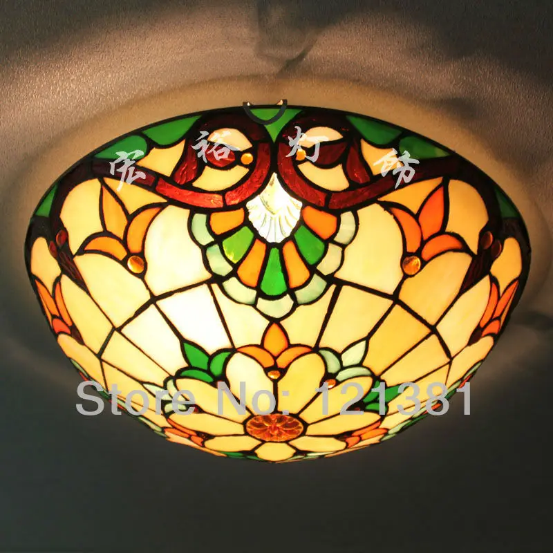 Baroque Tiffany Style Ceiling Light Stained Gl Lampshade Baroque Tiffany Style Ceiling Light Stained Gl Lampshade Handcrafted Clic Lighting Fixtures 40cm Wide In Lights From