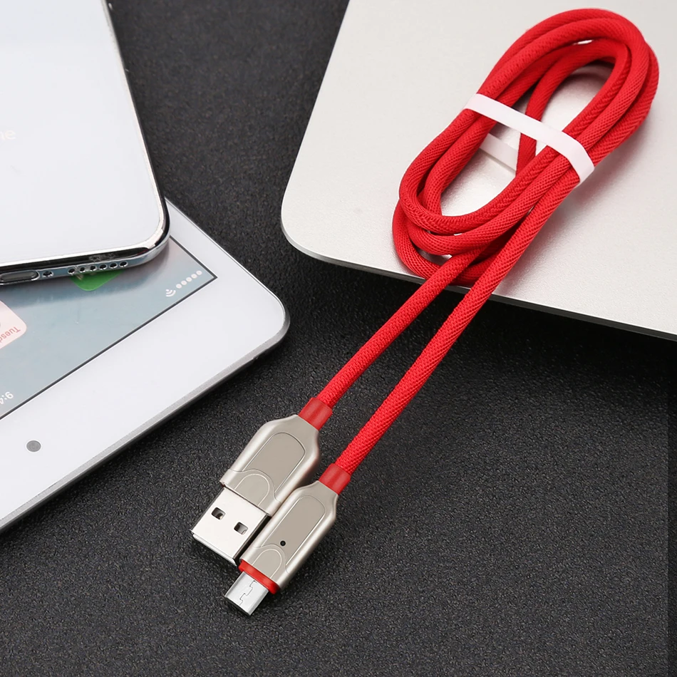  NOHON Universal Charge Sync Data Cable For Xiaomi Redmi 5 Note 4 4X Alloy Micro USB With LED For Samsung S7 S6 Charge Cord Line (2)