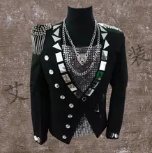 men suits designs black lenses stage singers men sequin blazer dance tassel badge clothes jacket style dress punk rock european men suits designs black lenses stage singers men sequin blazer dance tassel badge clothes jacket style dress punk rock european