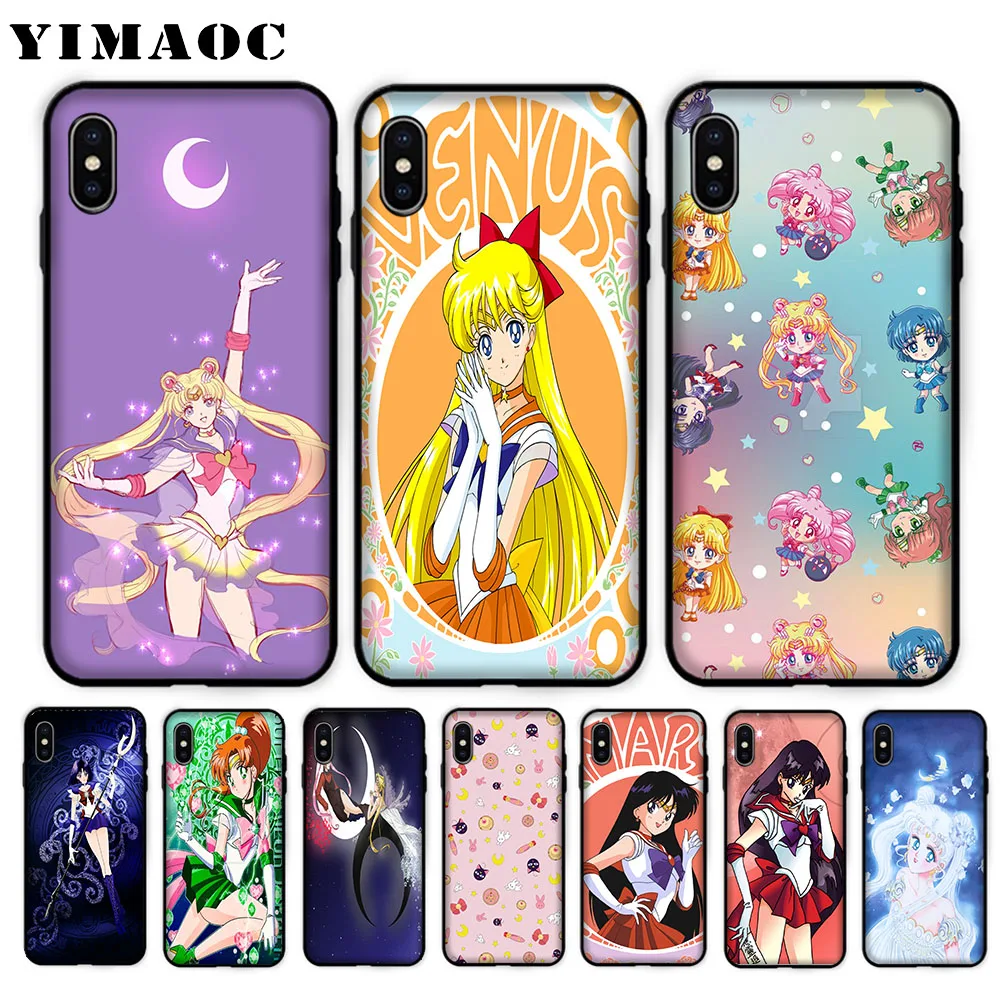 

YIMAOC sailor moon wallpaper Soft Case for iPhone XS Max XR X 7 8 6 6S Plus 5 5S SE