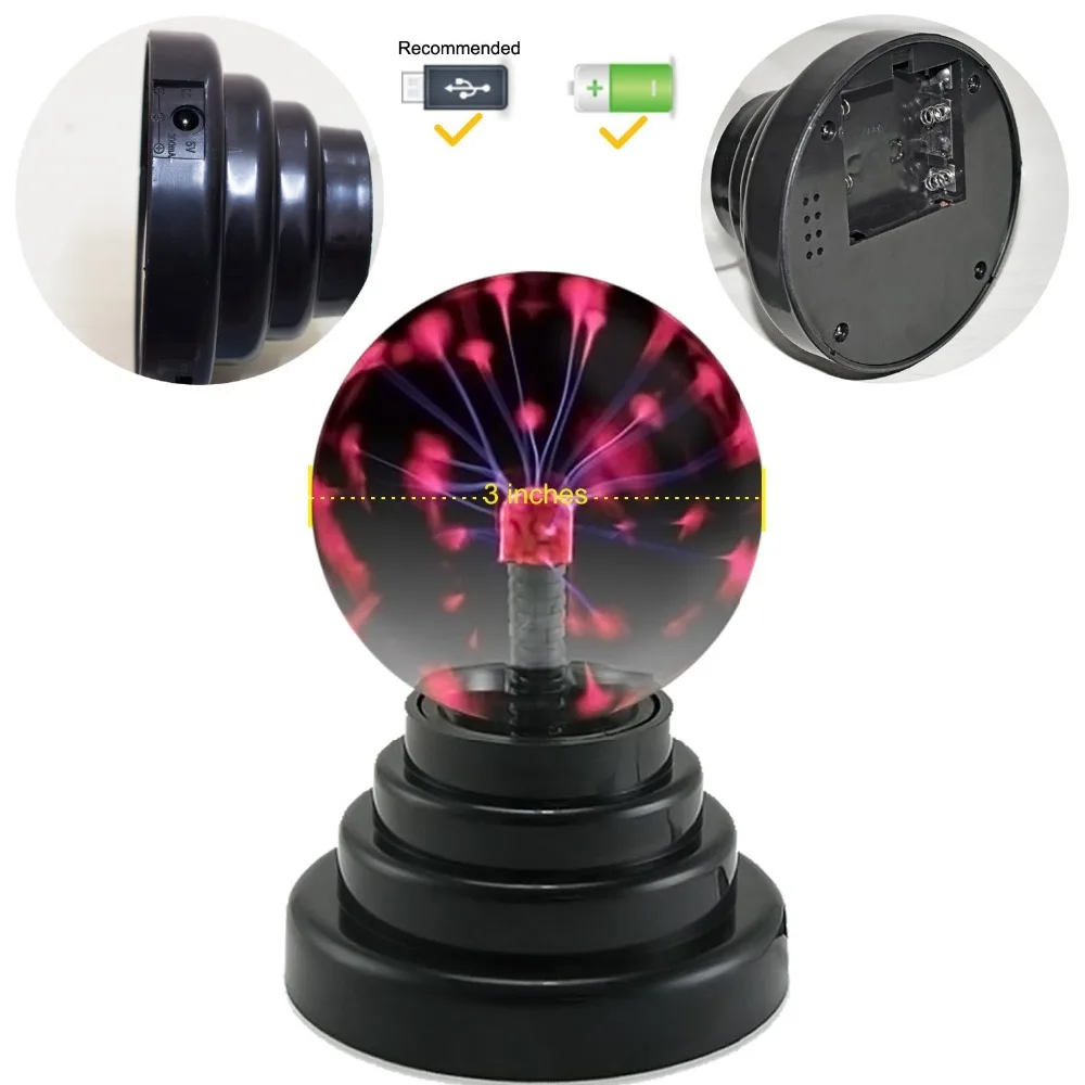 Волшебный плазменный шар, новинка, сенсорный USB и на батарейках, вечерние светильник, ночник, светильник для украшения дома, подарок для девочек