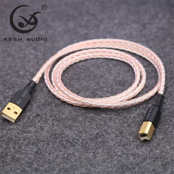 

USB cables XSSH Audio DIY OCC 7n Copper Silver Mixed OFC copper conductor USB A to USB B Audio cable Cord Wire
