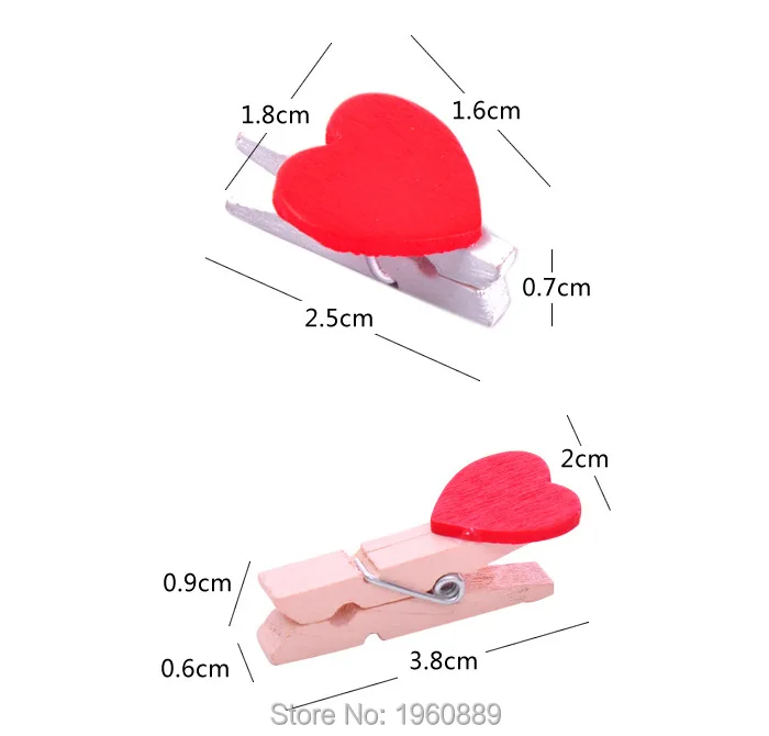 12 шт./пакет мини с принтом «сердце», «любовь деревянная вешалка для одежды Фотобумага Пег контактный прищепка ремесло открытка с изображением еды зажимы ремесла домашнего декора