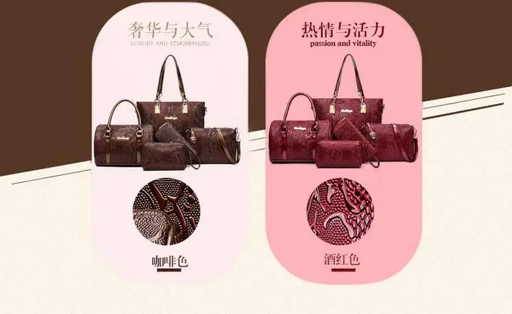 5 комплектов роскошных брендов, женская сумка-тоут+ сумка-мессенджер+ клатч, композитные сумки, высокое качество, змеиная Сумочка, дизайнерские известные сумки